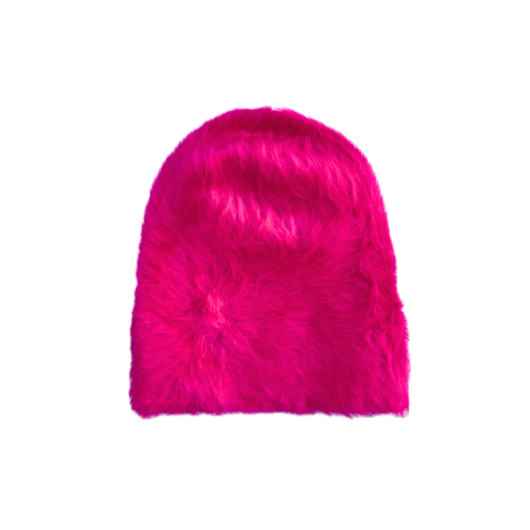 HOT PINK FUR BEANIE